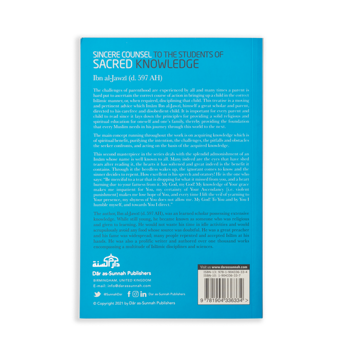 Sincere Counsel to the Students of Sacred Knowledge by Ibn al-Jawzi - ibndaudbooks